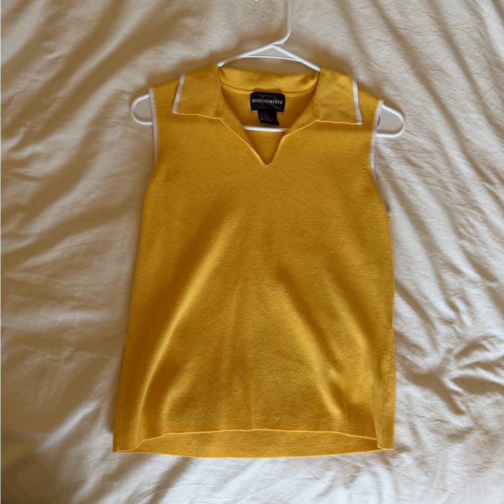 Yellow Collared Knit Tank